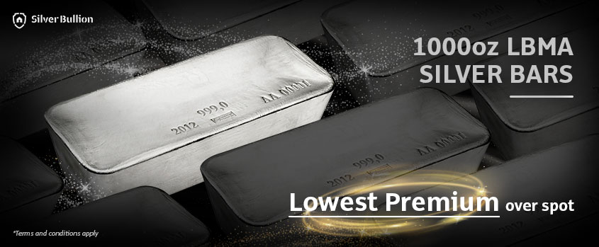 1000 oz LBMA Silver Bars Lowest premium over spot