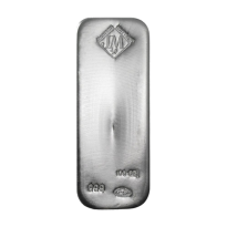 Johnson Matthey Silver Cast Bar - 100 oz