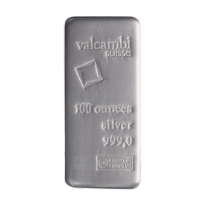 Valcambi Suisse Silver Cast Bar - 100 oz