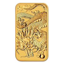 Gold Rectangular Coin Dragon 2022 - 1 oz