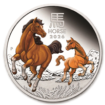Silver Numis Australian Lunar Horse COLORED Proof 2026 Coin 1 oz