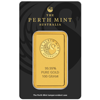Gold Minted Bar Perth Mint - 100 gram