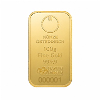 Gold 100 Gram (Austrian Mint) Minted Bar