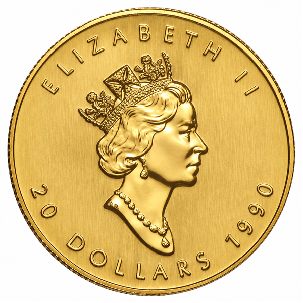 1990 1/2 oz Canadian Gold Maple Leaf Coin