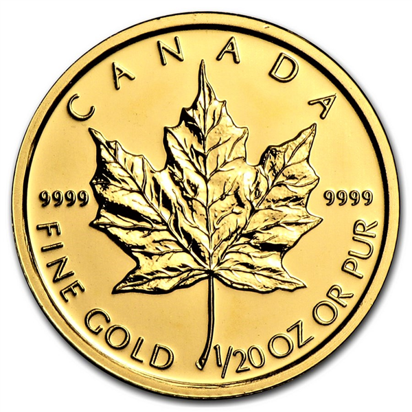 random 1/10 oz Canada Maple Leaf .9999 Gold Coin BU