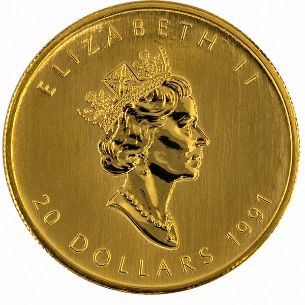 1991 1/2 oz Canadian Gold Maple Leaf Coin