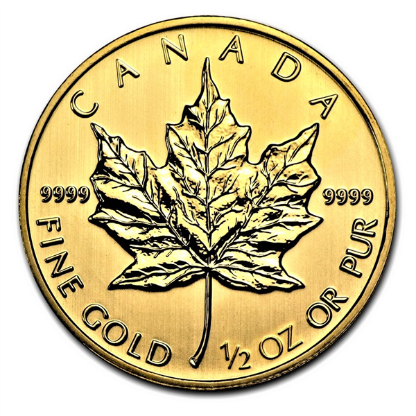 1998 1/2 oz Canada Maple Leaf .9999 Gold Coin BU