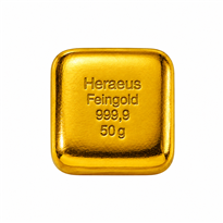 Gold Cast Bar Heraeus - 50 gram
