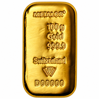Gold Cast Bar Metalor - 100 gram