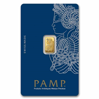 Gold 1 gram PAMP Suisse Minted Bar