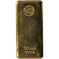 Gold Perth Mint Cast Bar - 50 oz