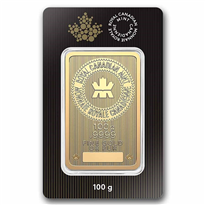 Gold Minted Bar Royal Canadian Mint - 100 gram
