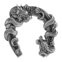 Silver Numis CHAD Dragon Horseshoe Antique HR 2023 1 oz