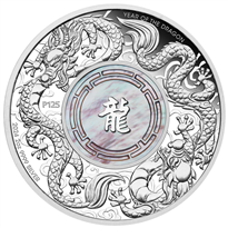 Silver Numis Double Dragon MOP 2024 Proof 2 oz Coin