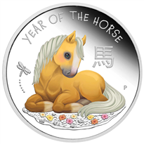 Silver Numis Lunar Colored Proof Baby Horse 2026 1/2 oz