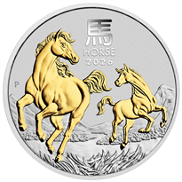 Silver Numis Australian Lunar Gilded Horse Proof 2026 Coin 1 oz