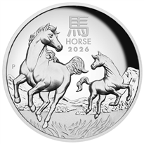 Silver Numis Australian Lunar High Relief Proof Horse 2026 1 oz