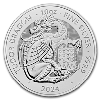Silver Coin The Royal Tudor Beasts Dragon 2024 - 10 oz