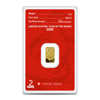 Gold Minted Bar Argor-Heraeus Lunar Snake 2025 – 1 gram