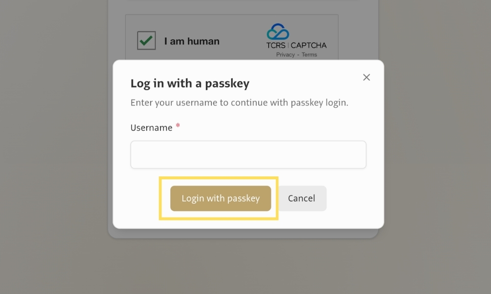 Enter username