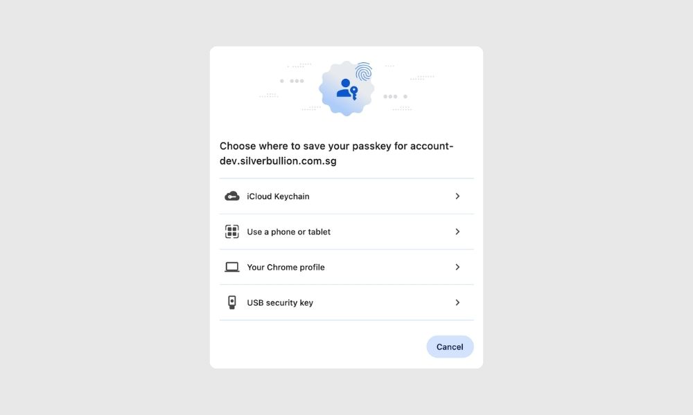 Choose where to save your passkey