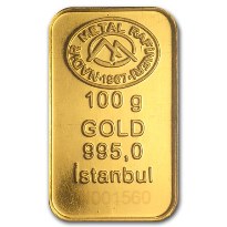 Gold 100 gram .995 Nadir minted bar