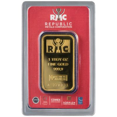 Gold 1 oz Republic Metals Minted Bar