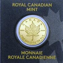 Gold Coin Canadian Maple Leaf (Random Year) - Maplegram 25