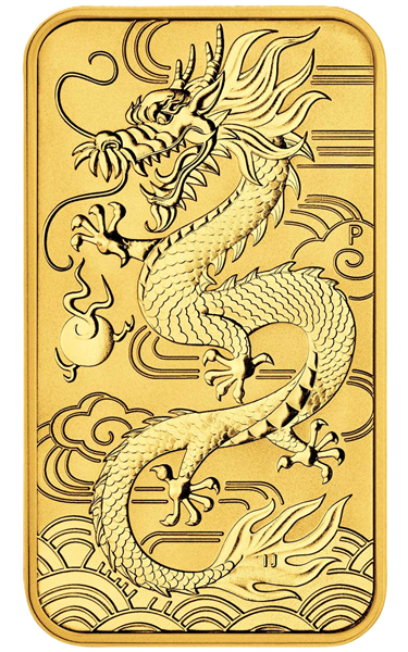Gold Rectangular Coin Dragon 2018 - 1 oz | Silver Bullion