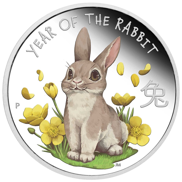 Silver Numis Australian Lunar Baby Rabbit 2023 Proof Coin 1/2 oz
