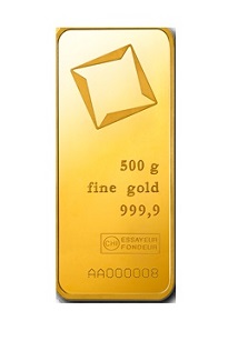 Gold 500 gram Valcambi Suisse minted bar