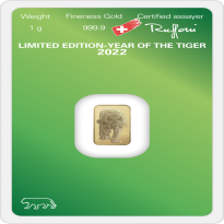 Gold Bar 1 gram Argor-Heraeus Lunar Tiger 2022