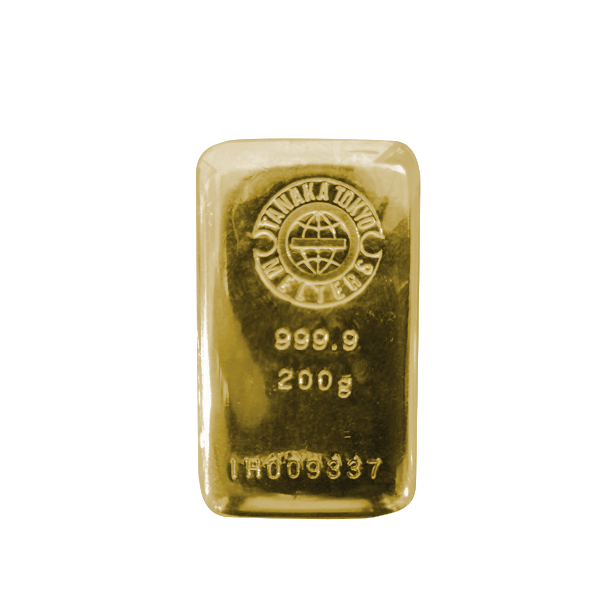 Gold 200 gram Tanaka Tokyo cast bar