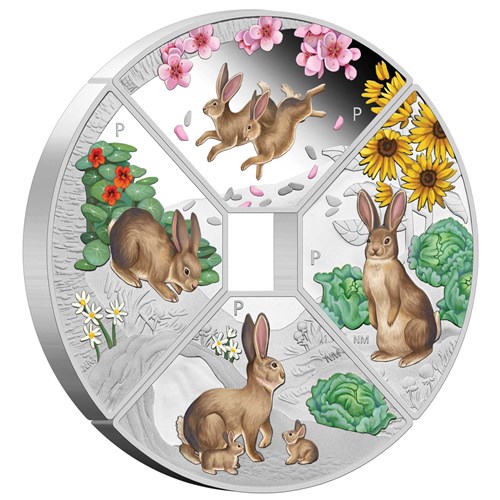 Silver Numis Australian Lunar Year Of The Rabbit Quadrant 2023